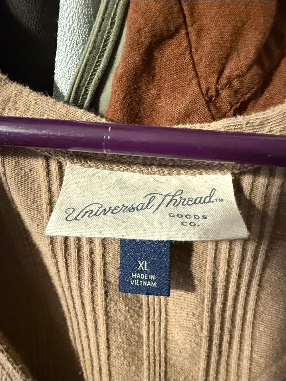 Universal Thread Ribbed Button-Front Tank Top in Tan - Picture 4 of 6